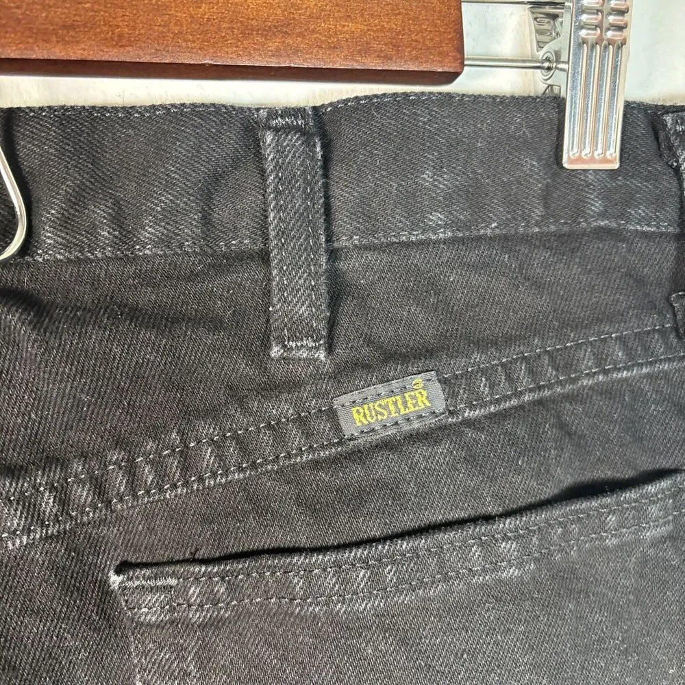 Rustler Jeans Men’s 35x32 Black  Denim 100% Cotton
